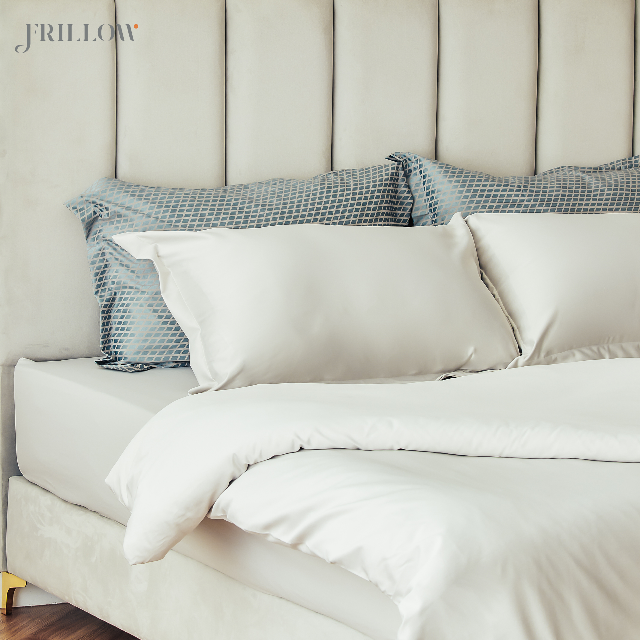 ชุดปลอกผ้านวม 100X90 นิ้ว FRILLOW 800TC COTTON SILK – สี BRIGHT BEIGE คอลเลคชั่น PRESTIGE_2